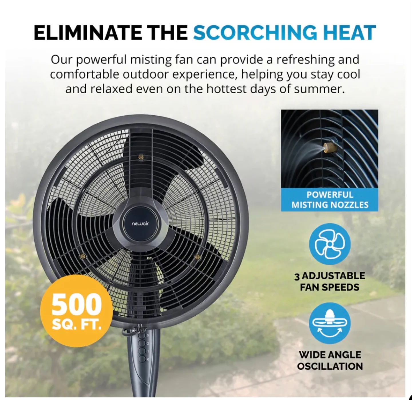 Newair Outdoor Misting Fan - Black image indicator(6)