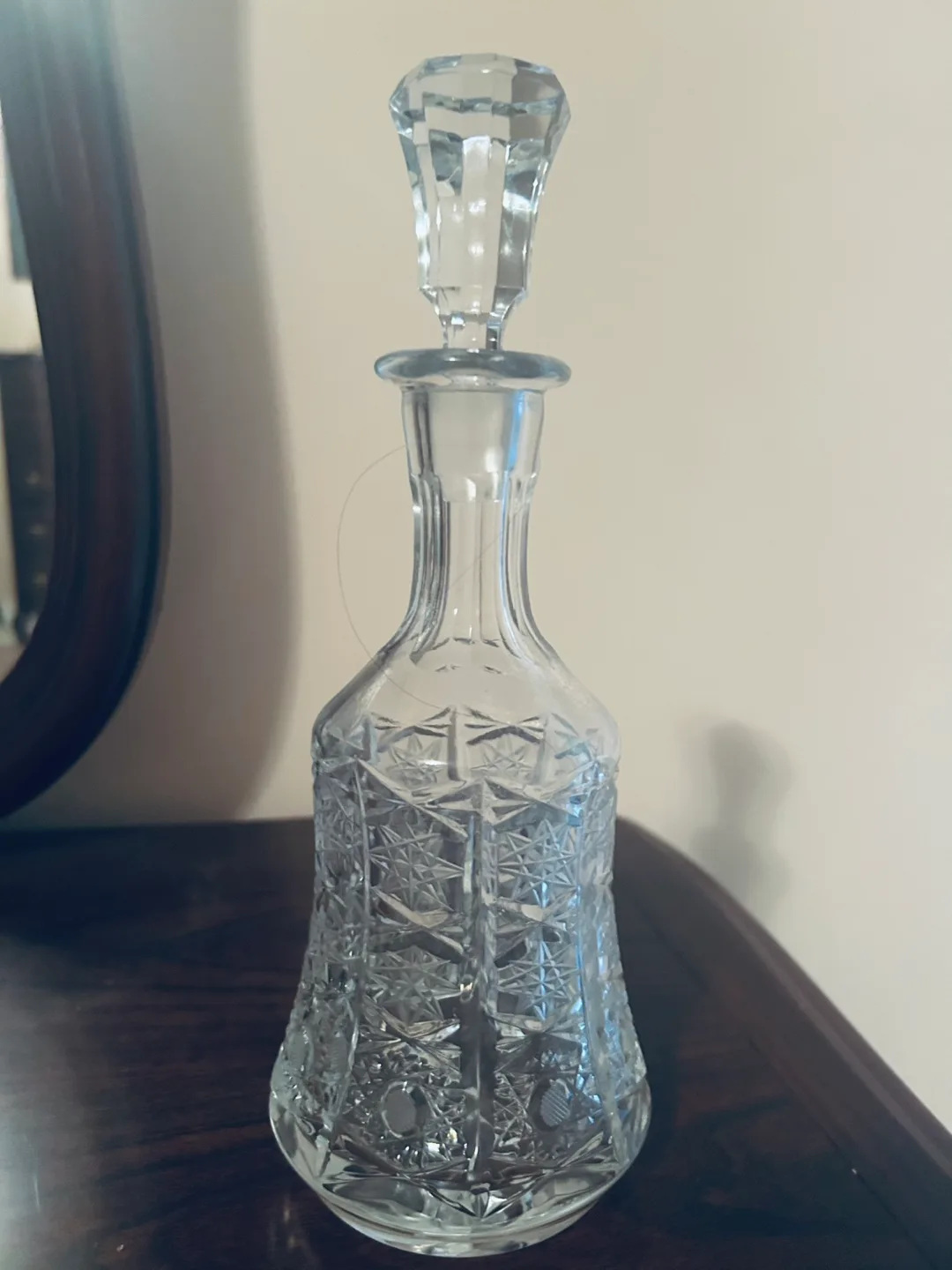 Cut Crystal Decanter with Stopper - Bell Shaped thumbnail