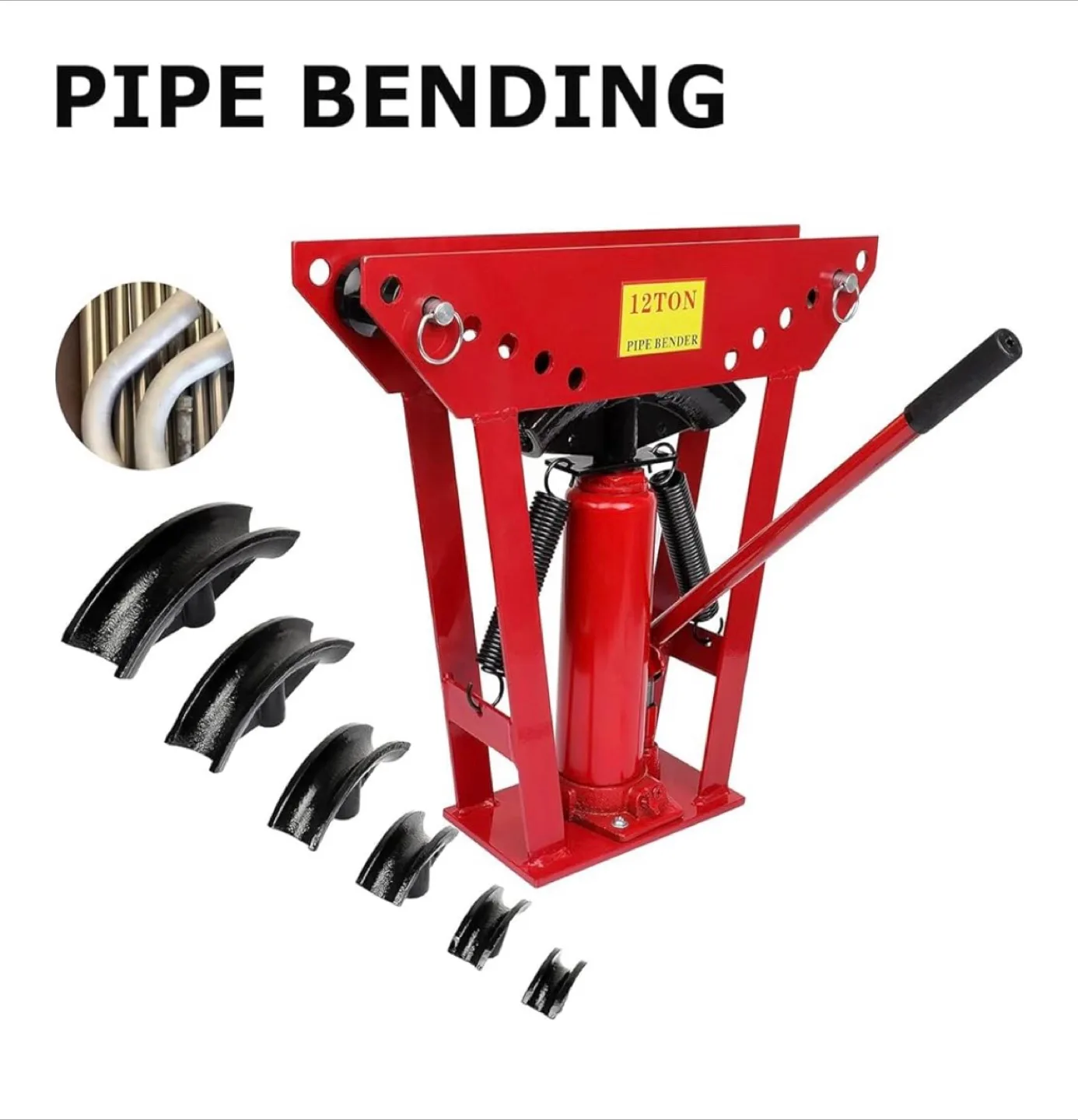 Hydraulic Pipe Bender, 12 Ton Manual Copper Exhaust Tube image indicator(4)