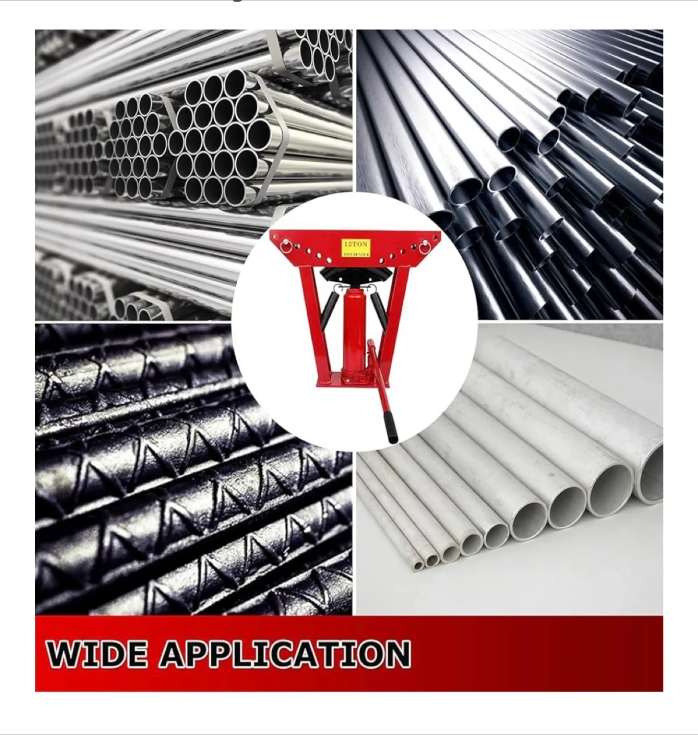 Hydraulic Pipe Bender, 12 Ton Manual Copper Exhaust Tube image indicator(6)