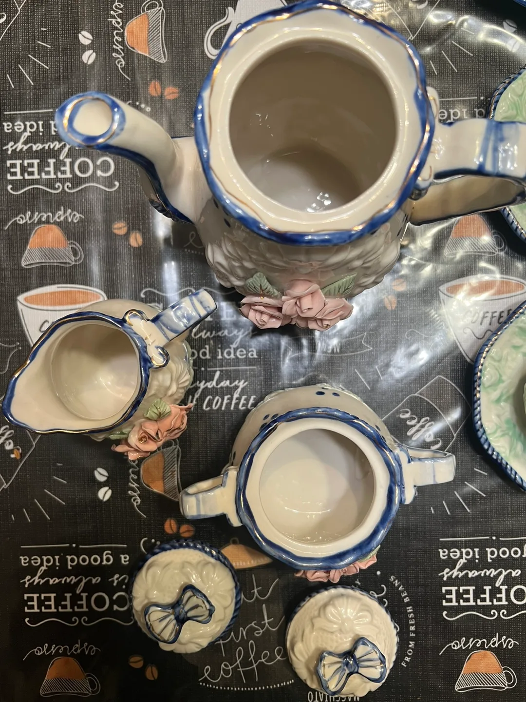 Floral Tea Set - Teapot, Creamer, Sugar Bowl & Cups image indicator(5)