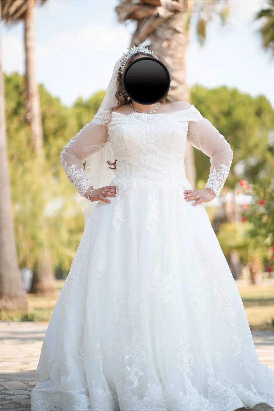 Wedding dress with veil image indicator(4)