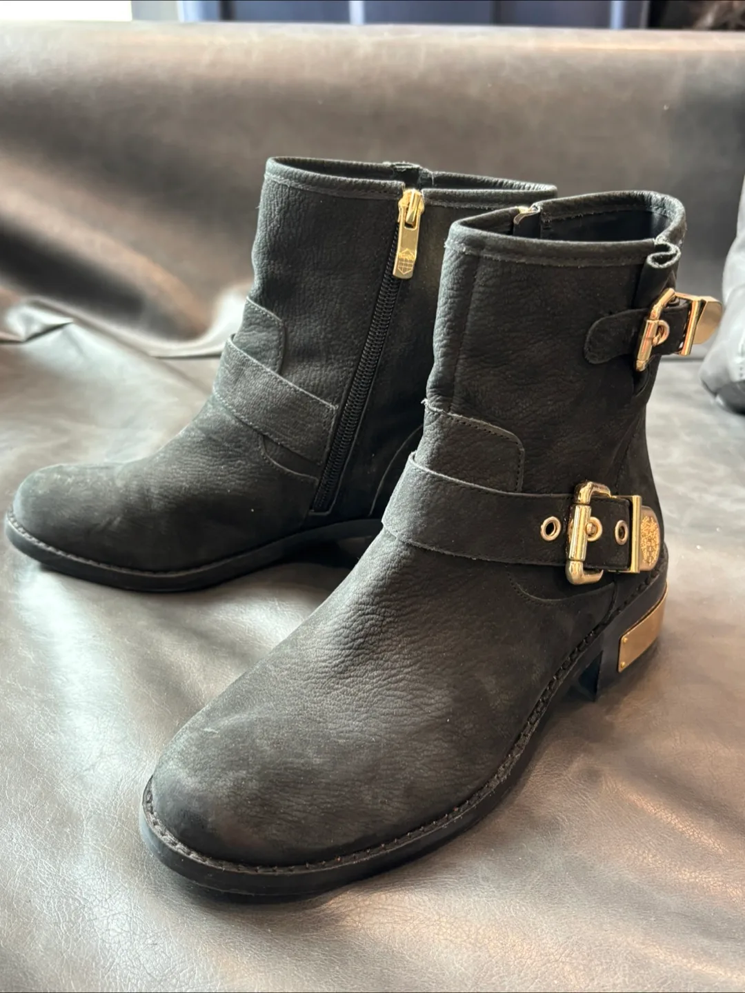 Vince Camuto Black Leather Boots image indicator(2)