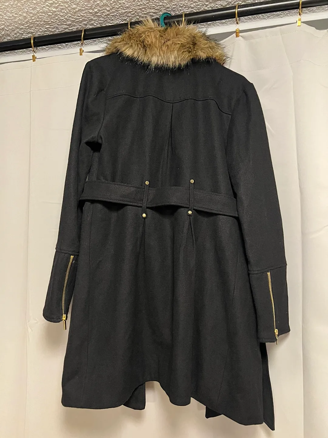 Bebe Black Wool Blend Coat - Size M/M image indicator(2)