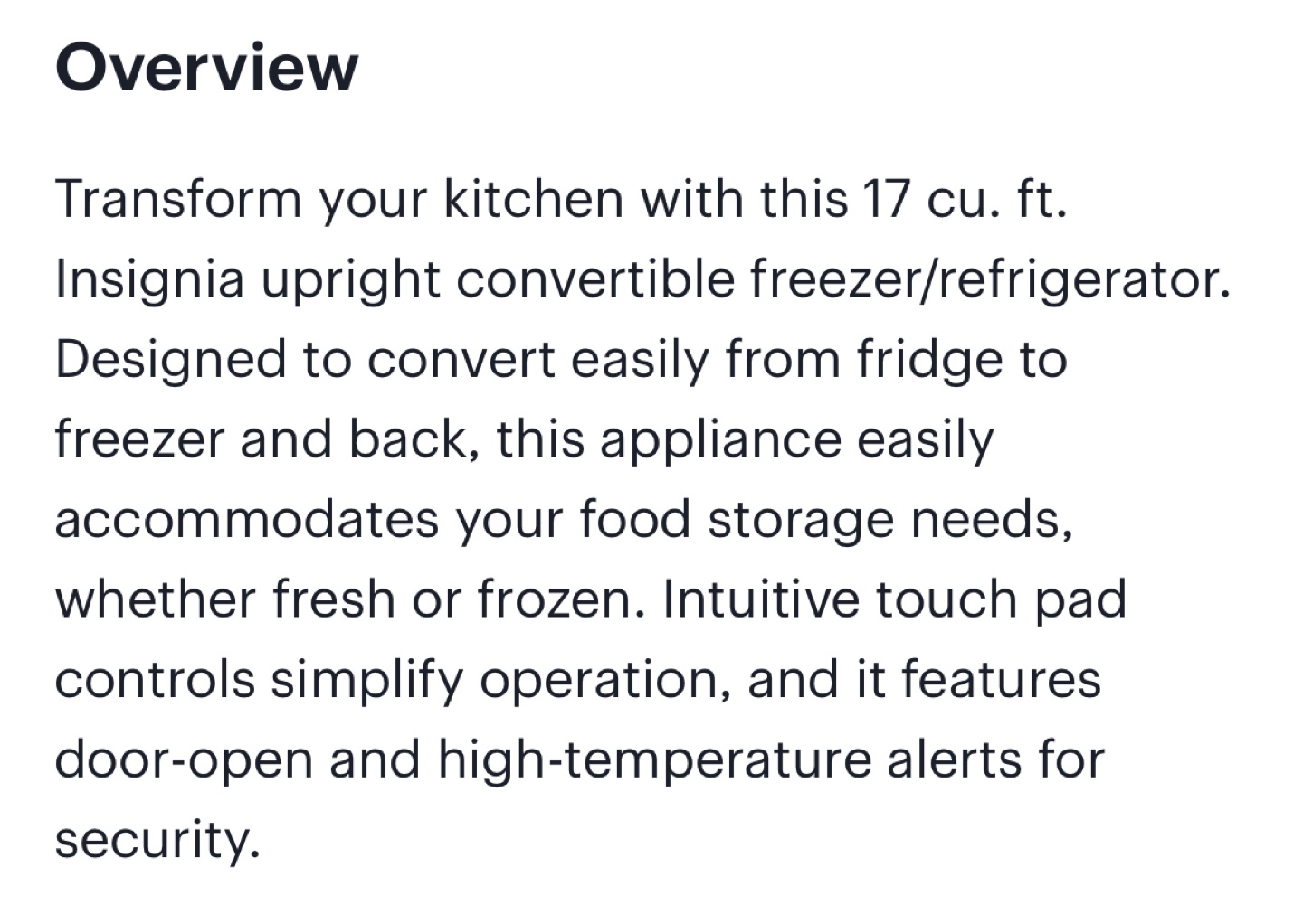 Insignia 17 cu. ft. Upright Convertible Freezer/Refrigerator - photo 3