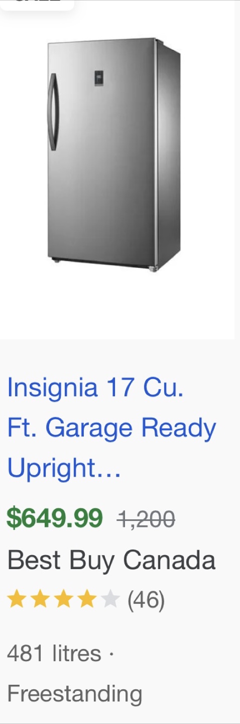 Insignia 17 cu. ft. Upright Convertible Freezer/Refrigerator - photo 2