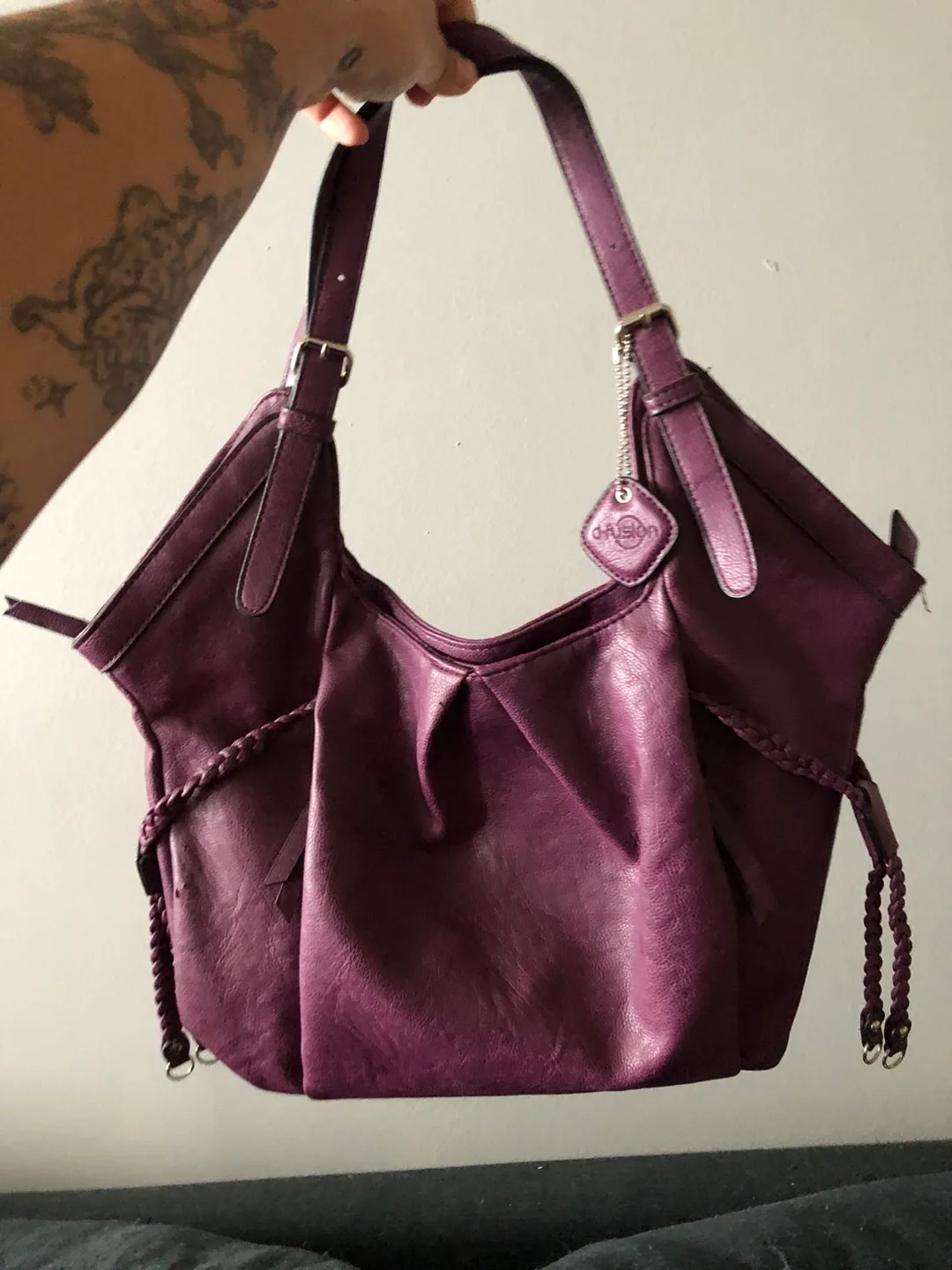 D-Fusion Purple Leather Shoulder Bag thumbnail