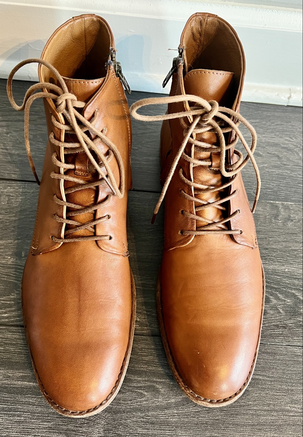 FRYE Men's Chris Lace Up Leather Boots Side Zip US 11.5 - photo 2