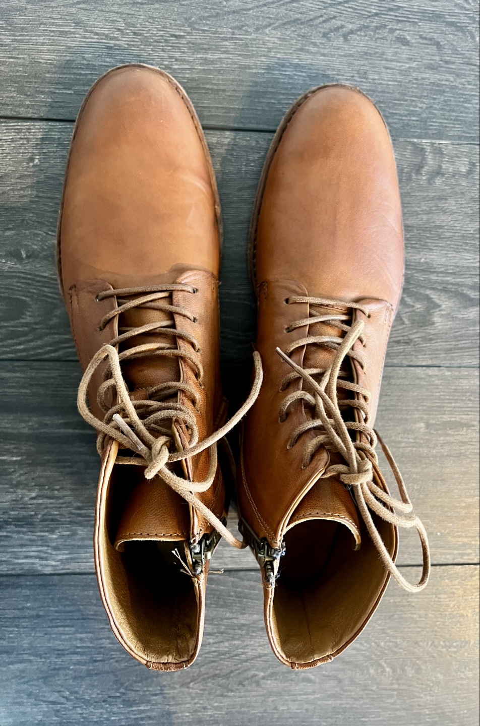 FRYE Men's Chris Lace Up Leather Boots Side Zip US 11.5 - photo 3
