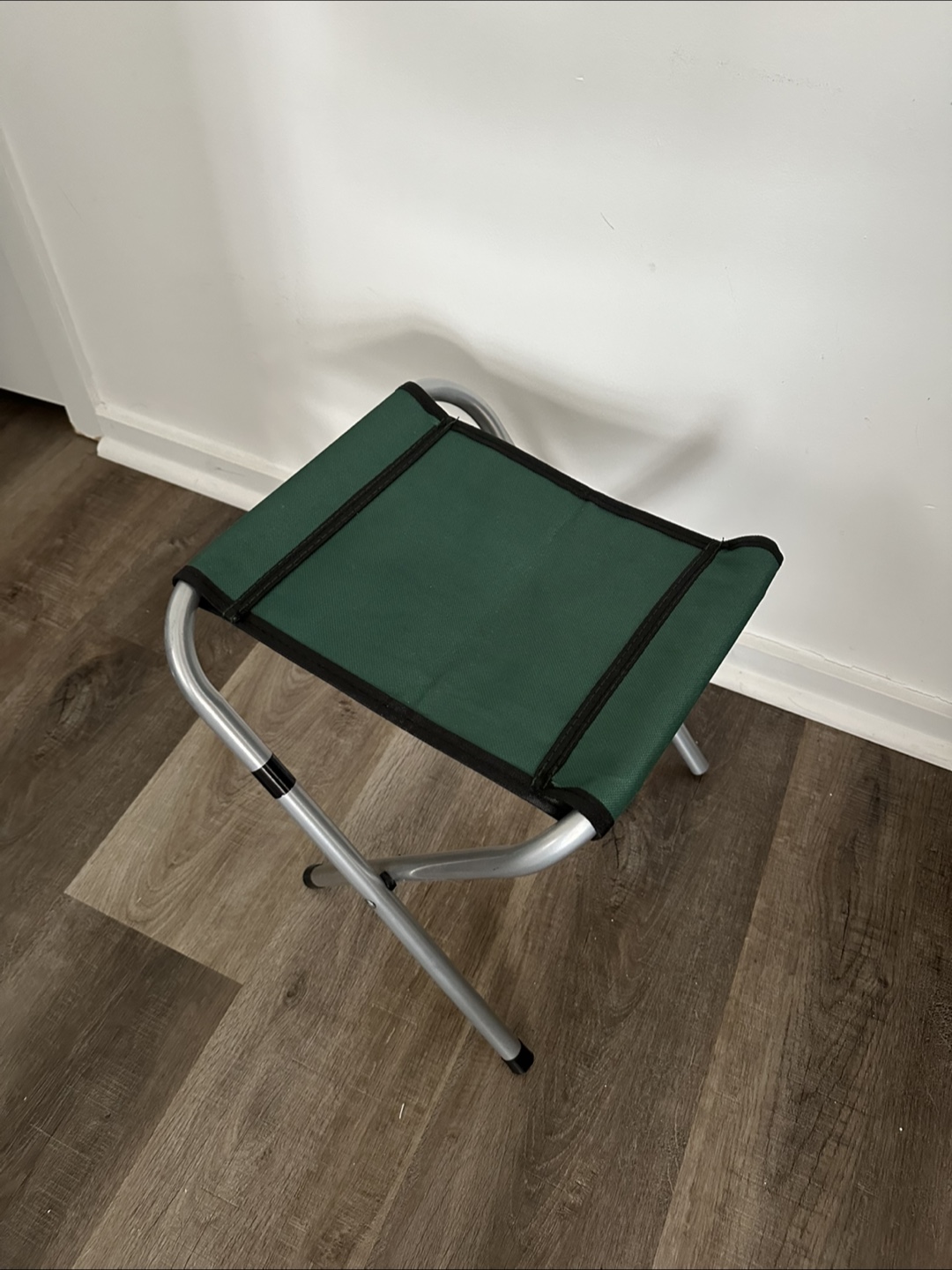 Folding Stool - Green & Silver