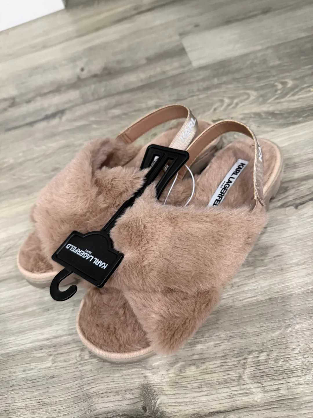 New Karl Lagerfeld Furry Slides - Size 7 thumbnail