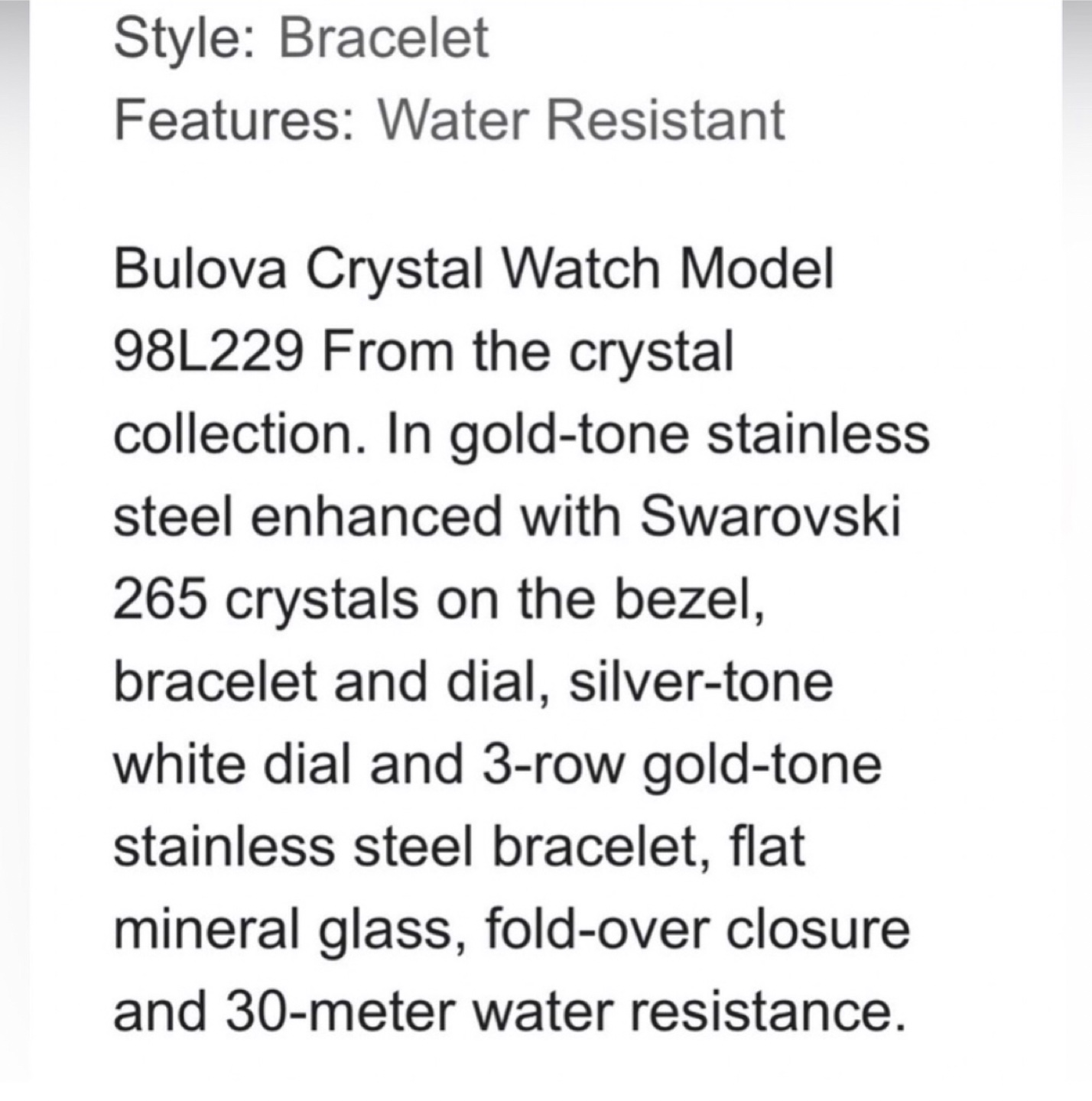 Bulova Crystal Gold-Tone Ladies Watch - photo 4