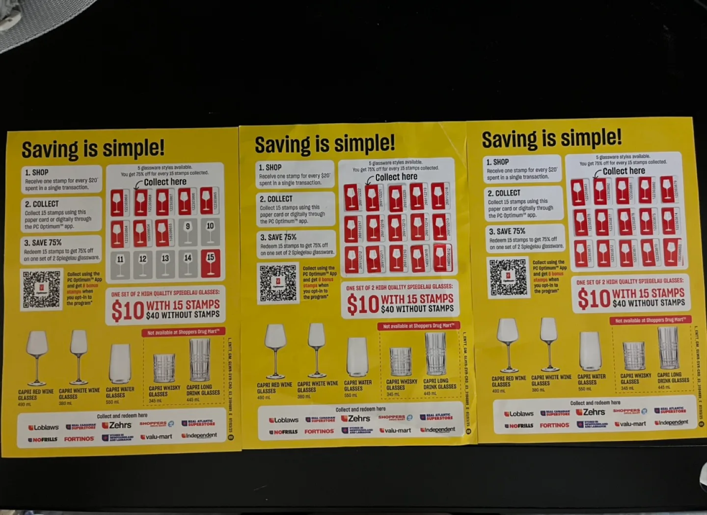 5$ FOR ALL - PC Optimum Spiegelau Glassware Stamps thumbnail