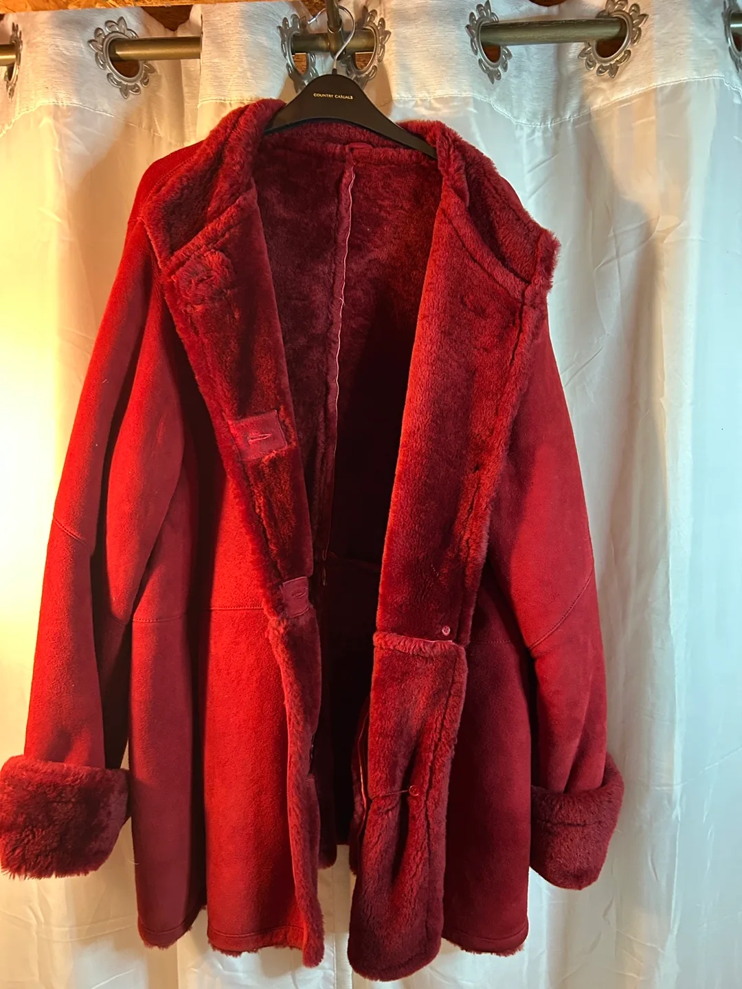 Danier Red Shearling Coat 🥕 image indicator(2)