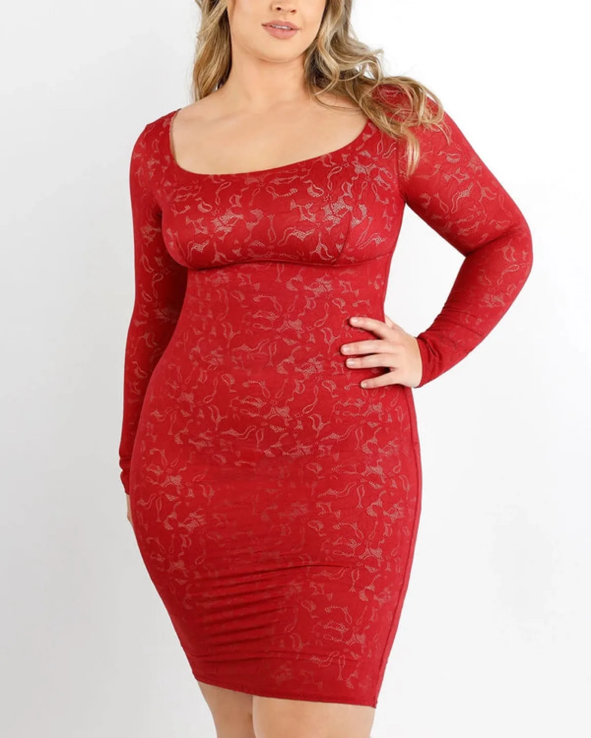 New Shapellx Red Lace Dress thumbnail