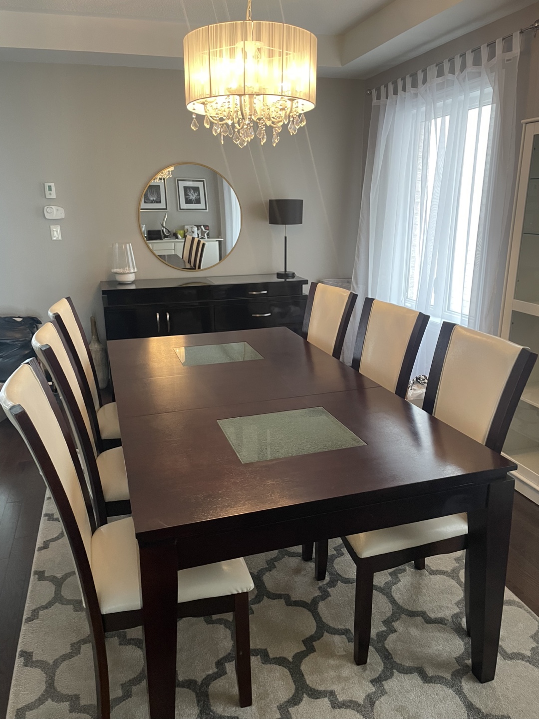 Dining Table with 6 Chairs - Dark Brown - photo 3