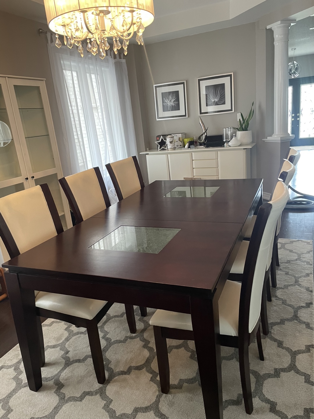 Dining Table with 6 Chairs - Dark Brown - photo 4