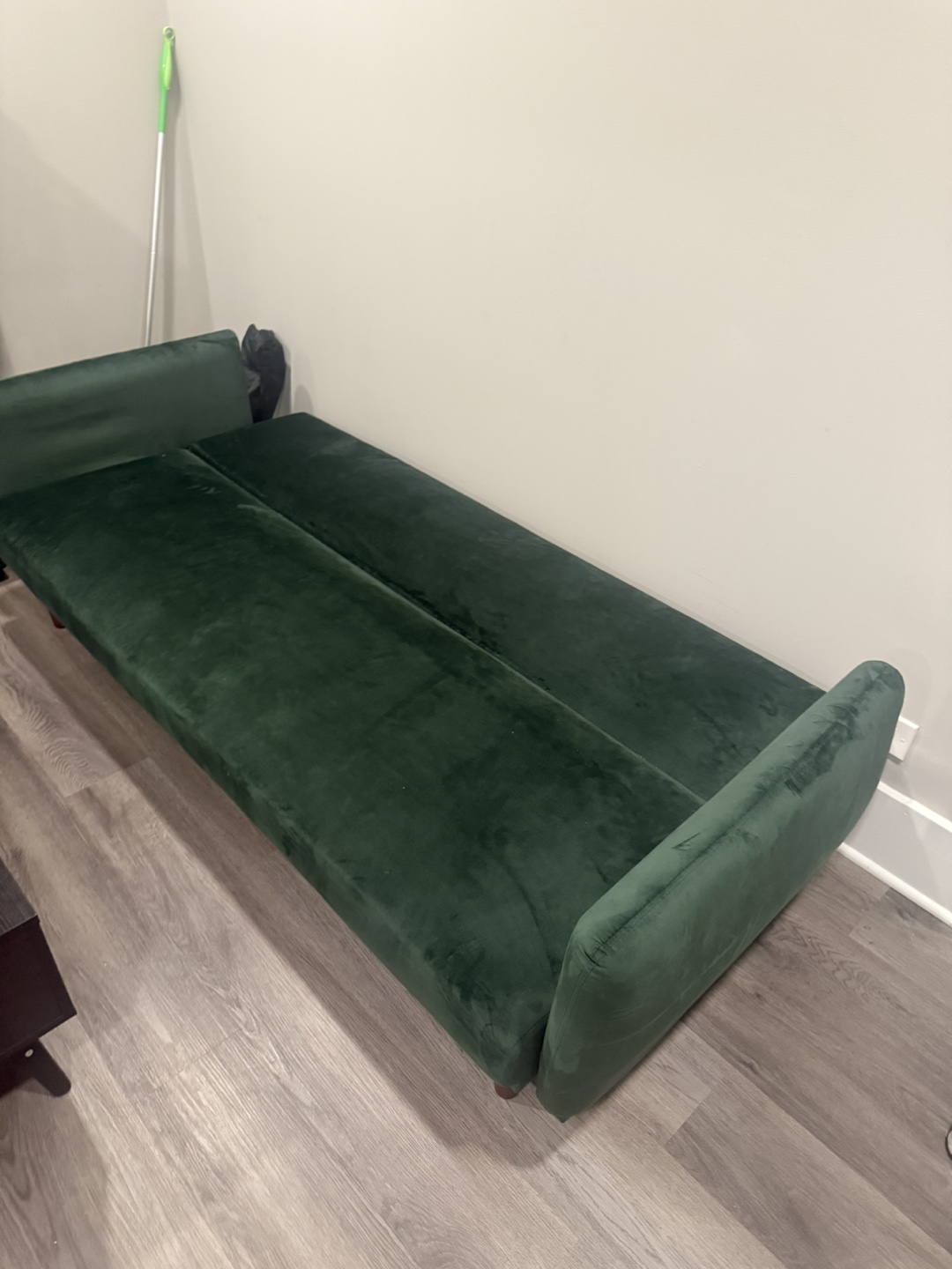 [Moving sale] Green Velvet Convertible Futon Sofa Bed - photo 4