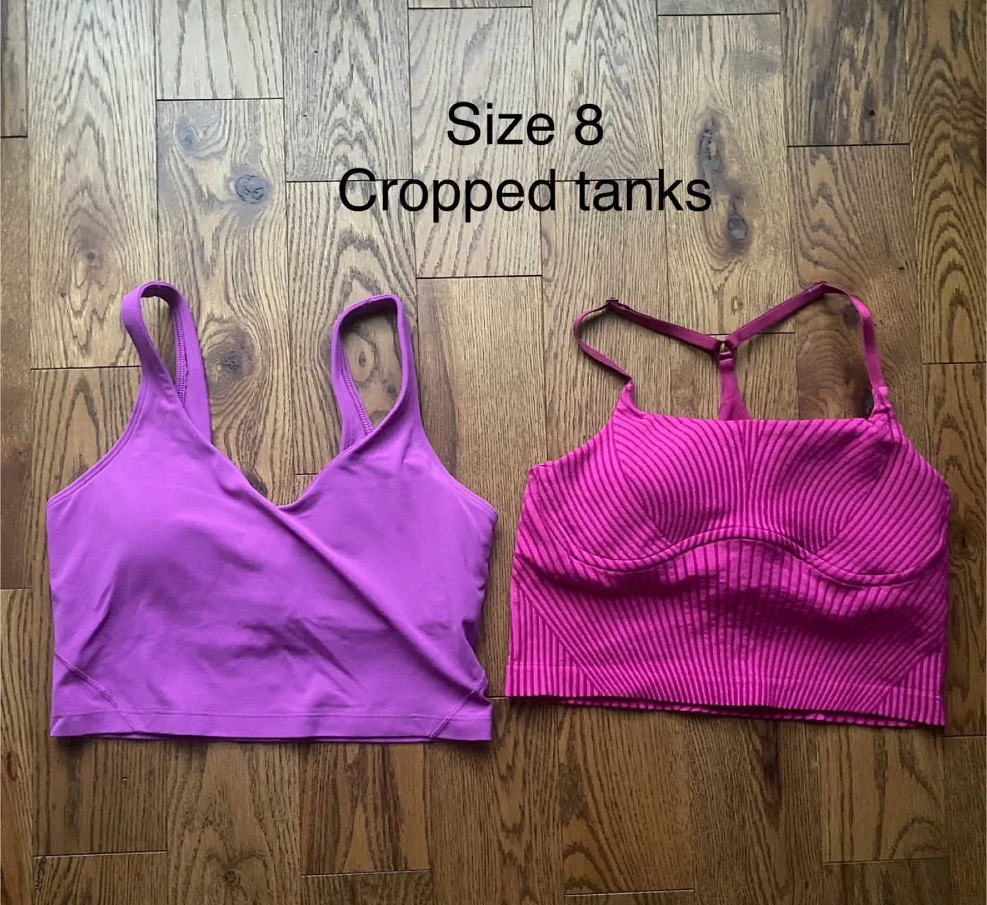 Size 8 Cropped Tanks - Purple & Pink