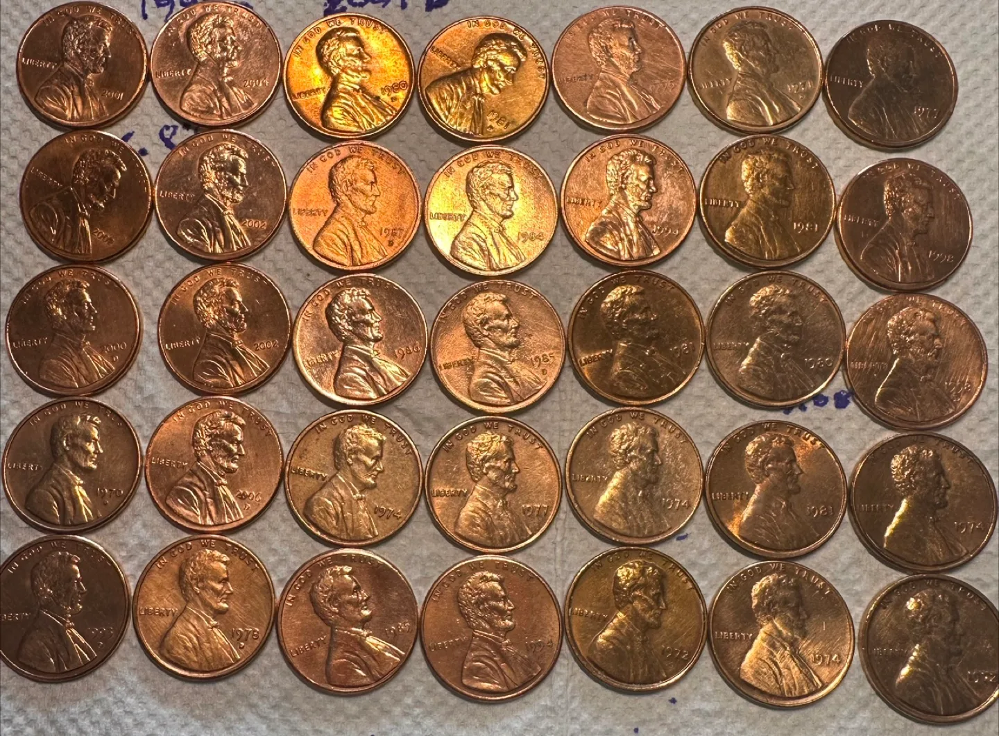 Roll of BU Red Pennies various dates thumbnail