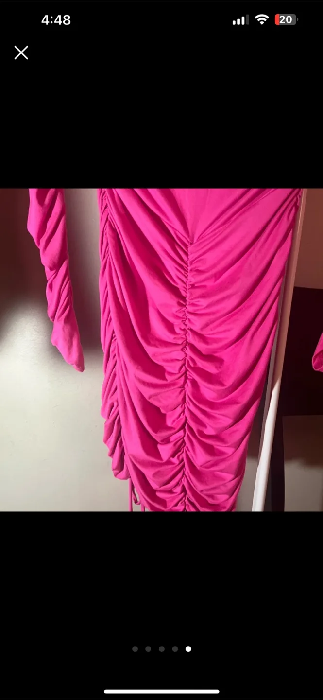 Fashion Nova Pink Ruched Dress - Size M image indicator(2)