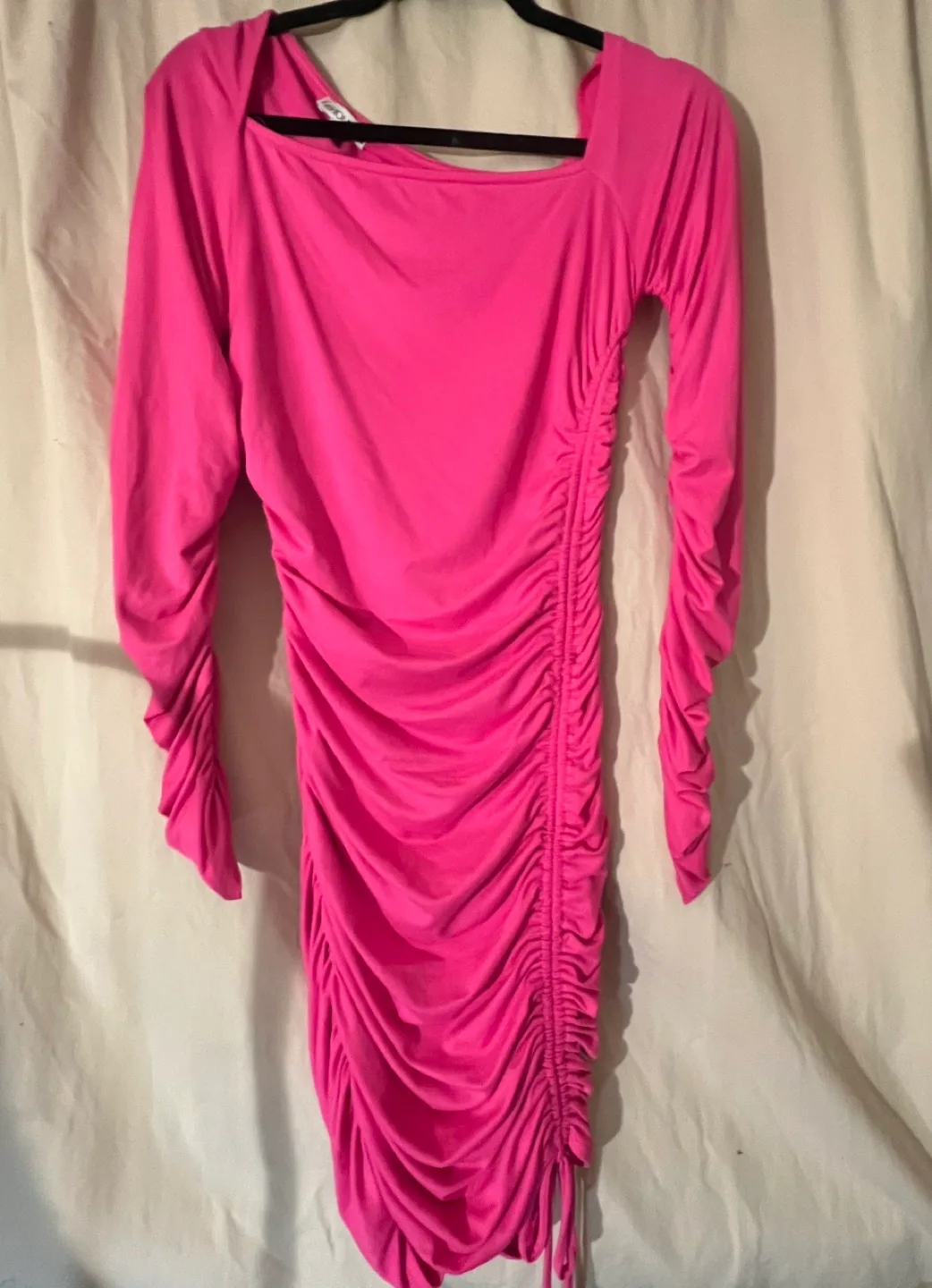 Fashion Nova Pink Ruched Dress - Size M thumbnail
