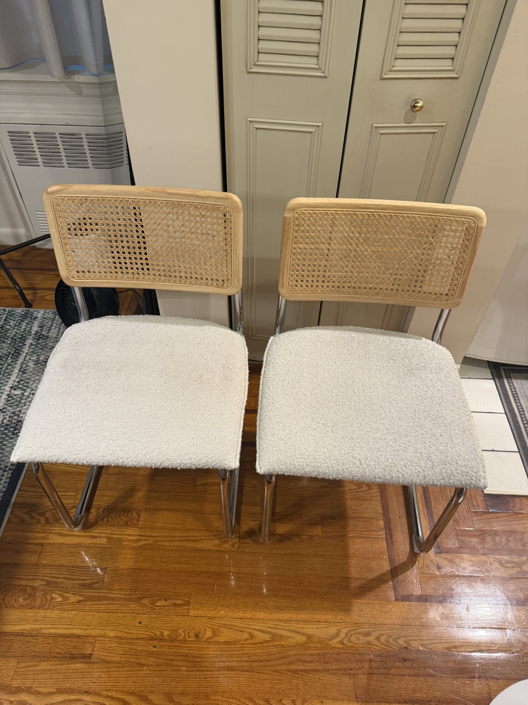 Round White Tulip Table & 2 Cane Back Chairs - photo 3
