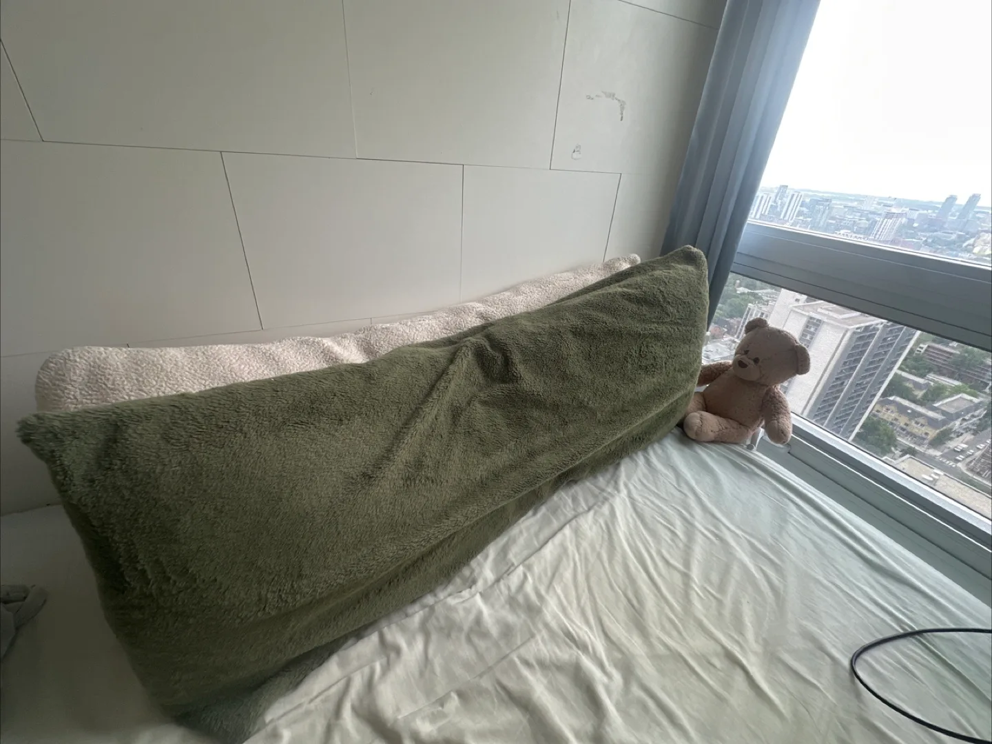 Each 8 $both 15 $Body Pillow - Olive Green and white thumbnail