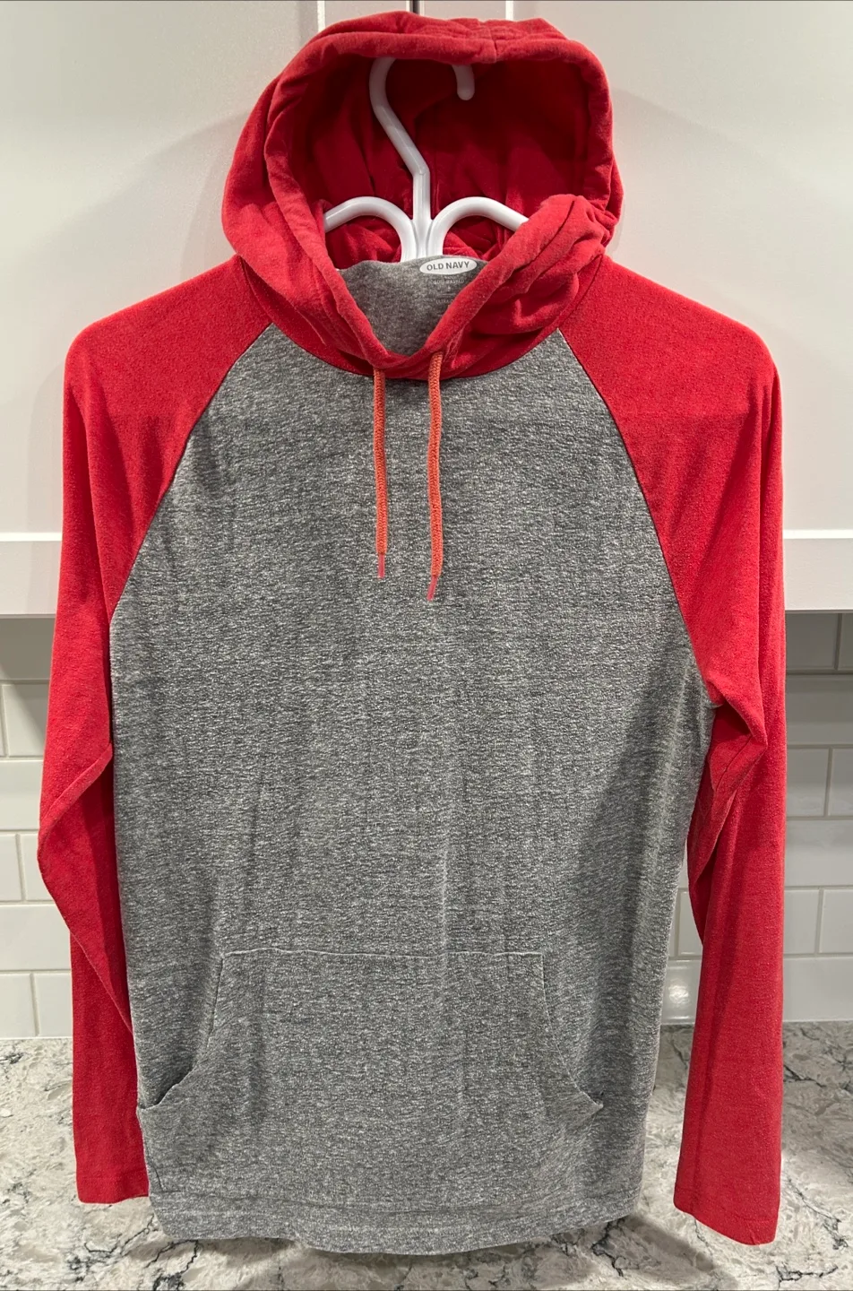 Men’s Two Toned Soft Wash Hooded Long Sleeve Shirt thumbnail