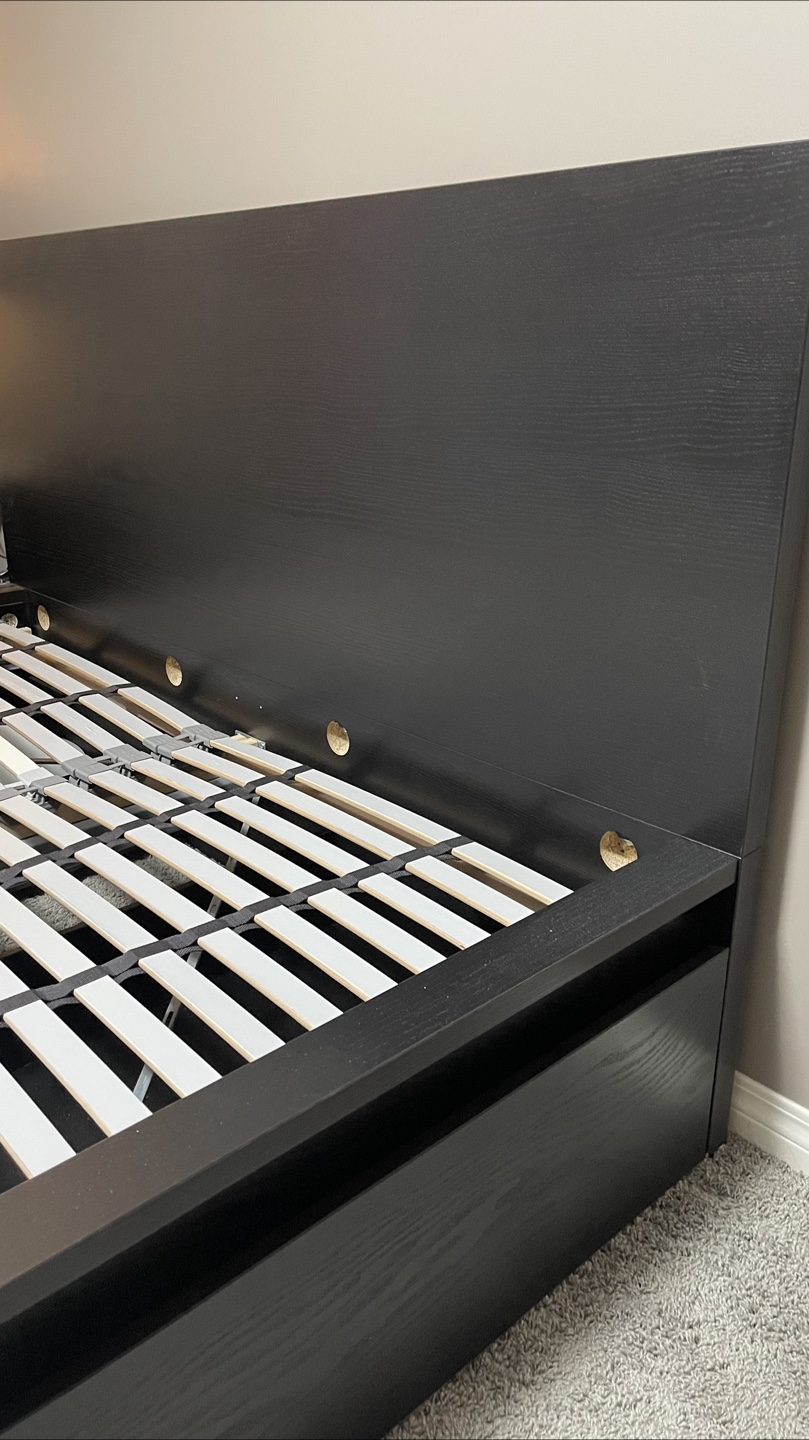 Black IKEA Malm Bed Frame with Storage - photo 4