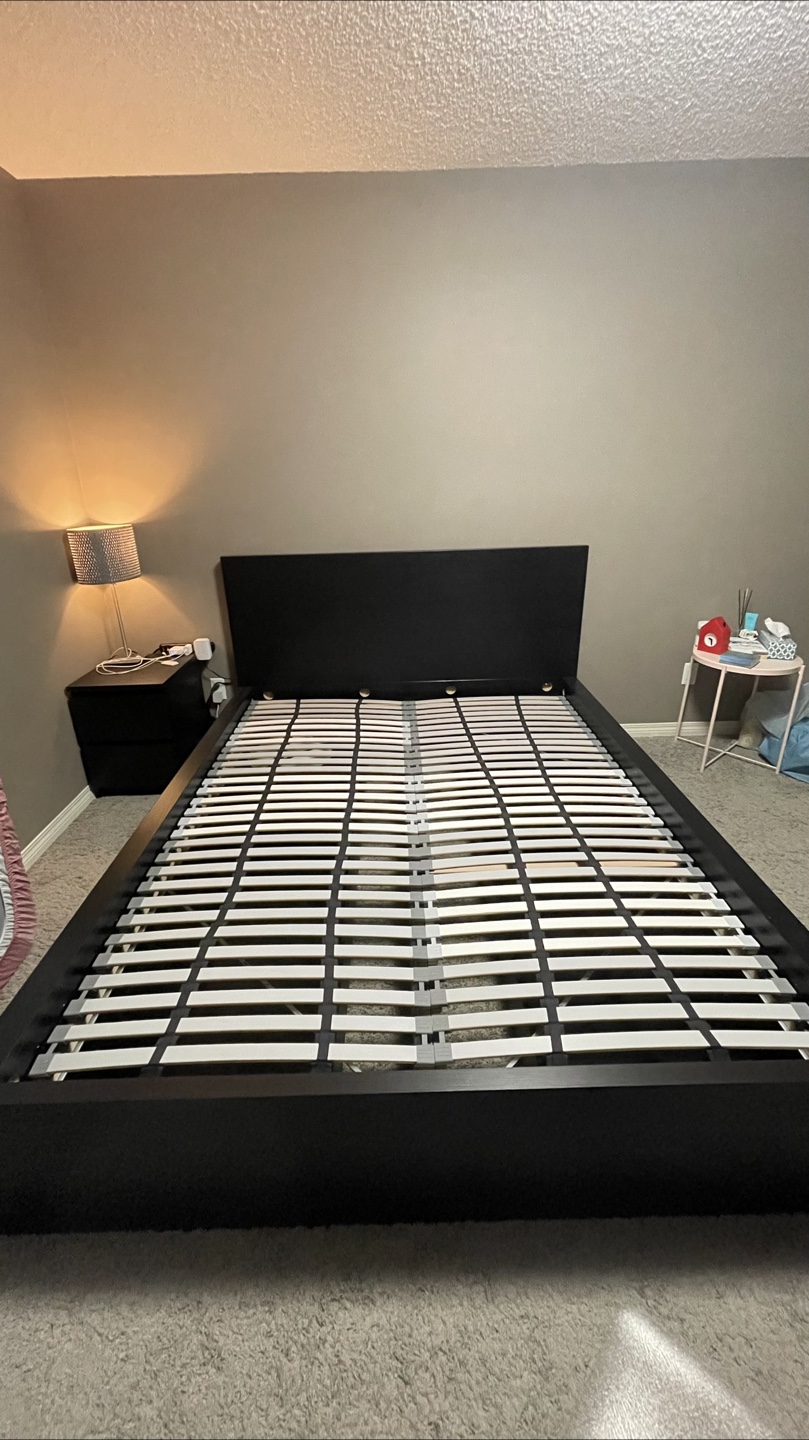 Black IKEA Malm Bed Frame with Storage - photo 2