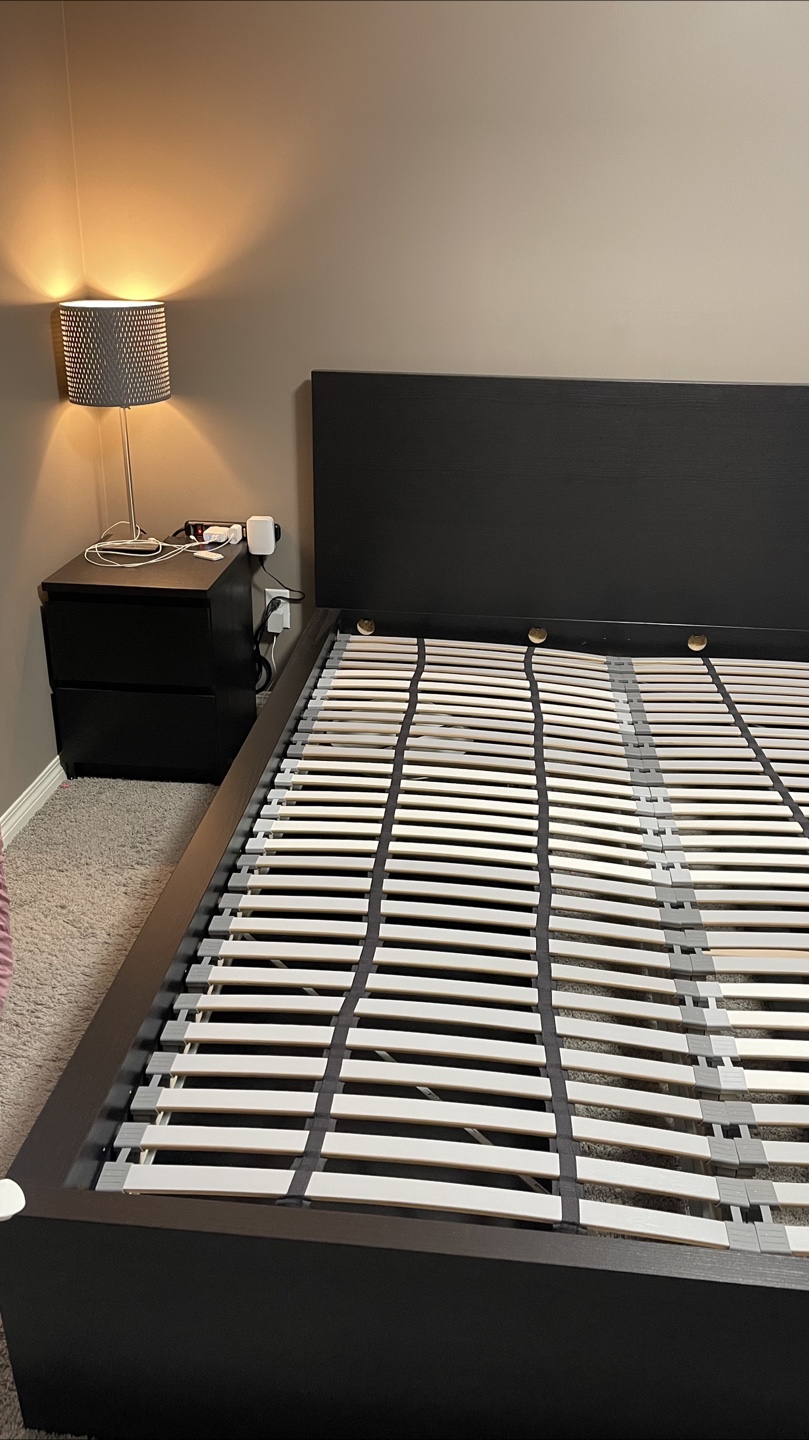 Black IKEA Malm Bed Frame with Storage - photo 3
