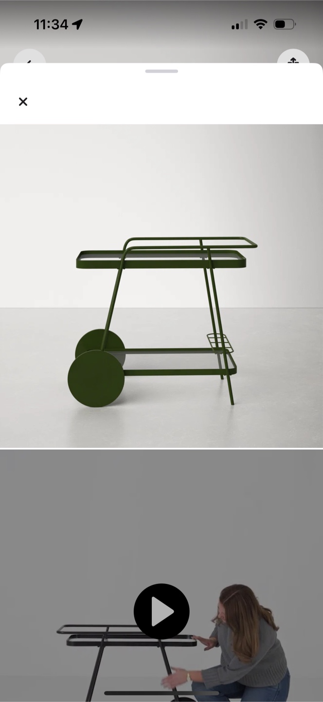 Green Bar Cart with Iron Frame - photo 5