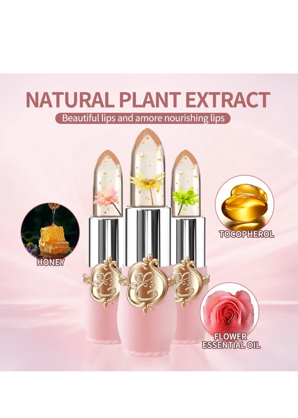 😍1 Color Changing Lipstick with a cute flower image indicator(3)