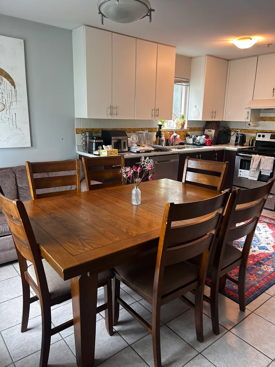 Wooden Dining Table with 6 Chairs thumbnail