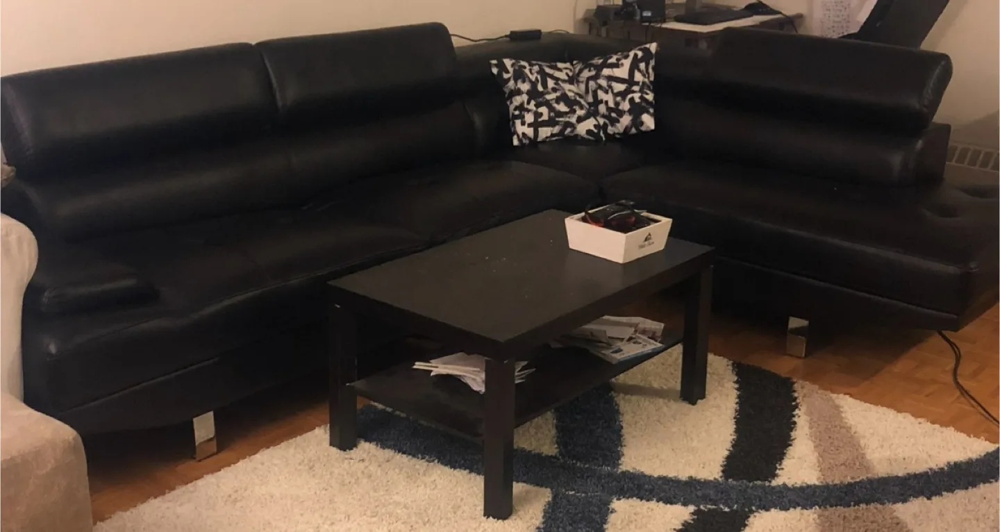 Black Leather Sectional Sofa thumbnail
