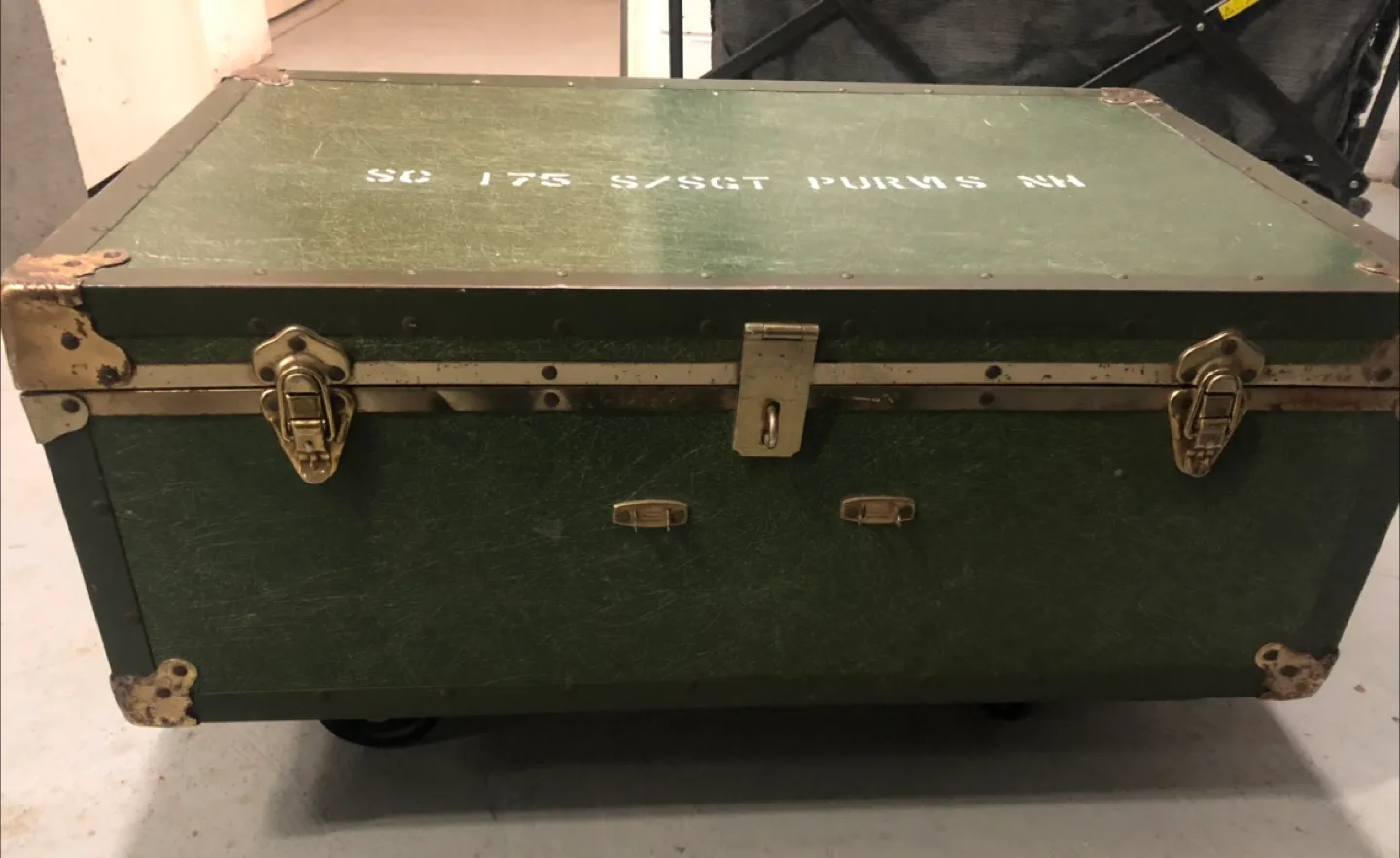 Vintage Army Trunk 31” x 19” x 11”h thumbnail