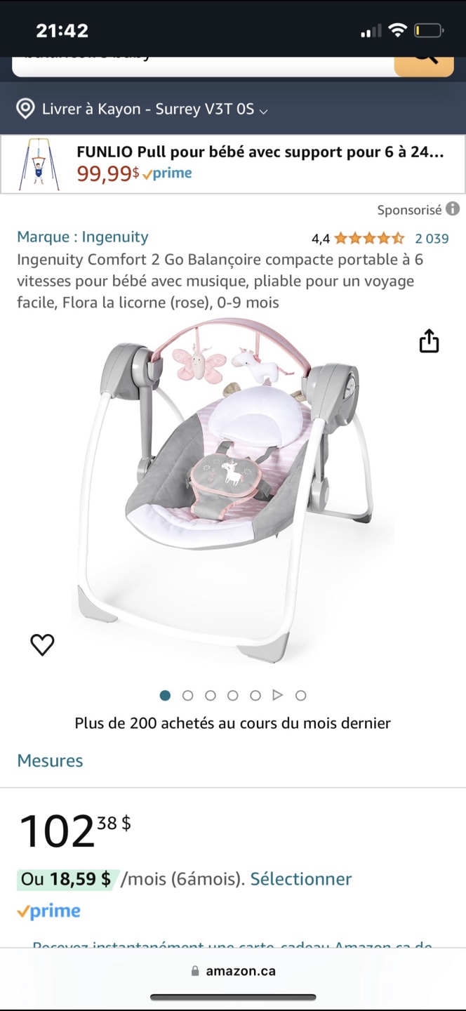 Ingenuity Comfort 2 Go Baby Swing