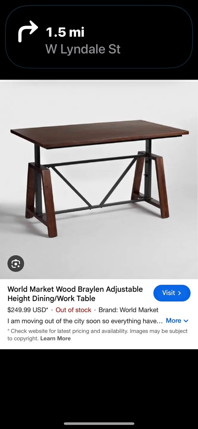 World market Table with 4 chairs used thumbnail