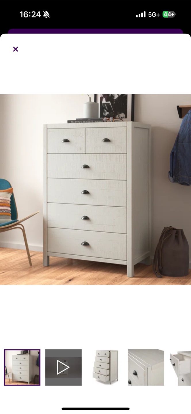 Beautiful White Wood 6-Drawer Dresser - photo 3