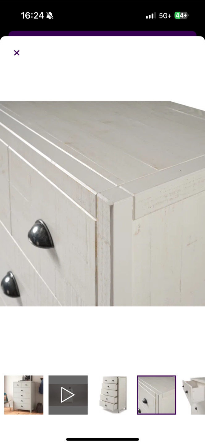 Beautiful White Wood 6-Drawer Dresser - photo 5