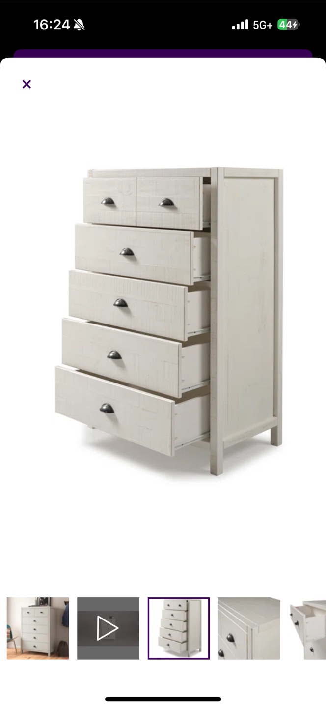 Beautiful White Wood 6-Drawer Dresser - photo 4