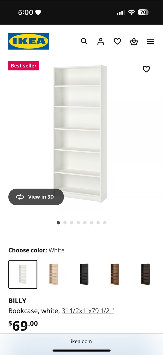 IKEA BILLY Bookcase White 31 1/2x11x79 1/2" - photo 3