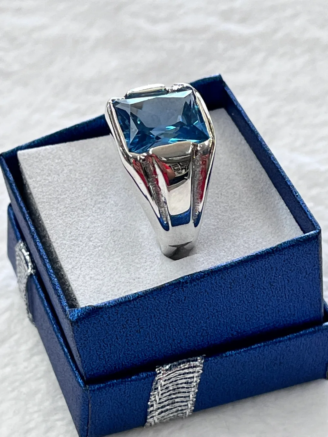Men's Blue Stone Ring thumbnail