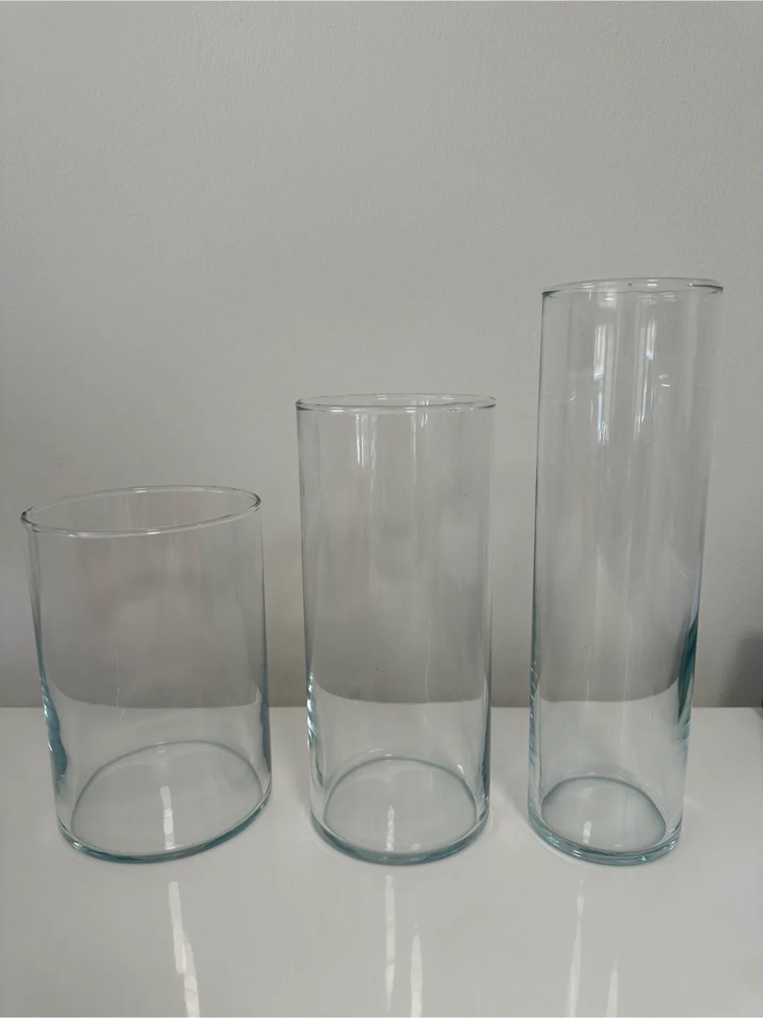 Cylinder Glass Vases - Set of 3 thumbnail