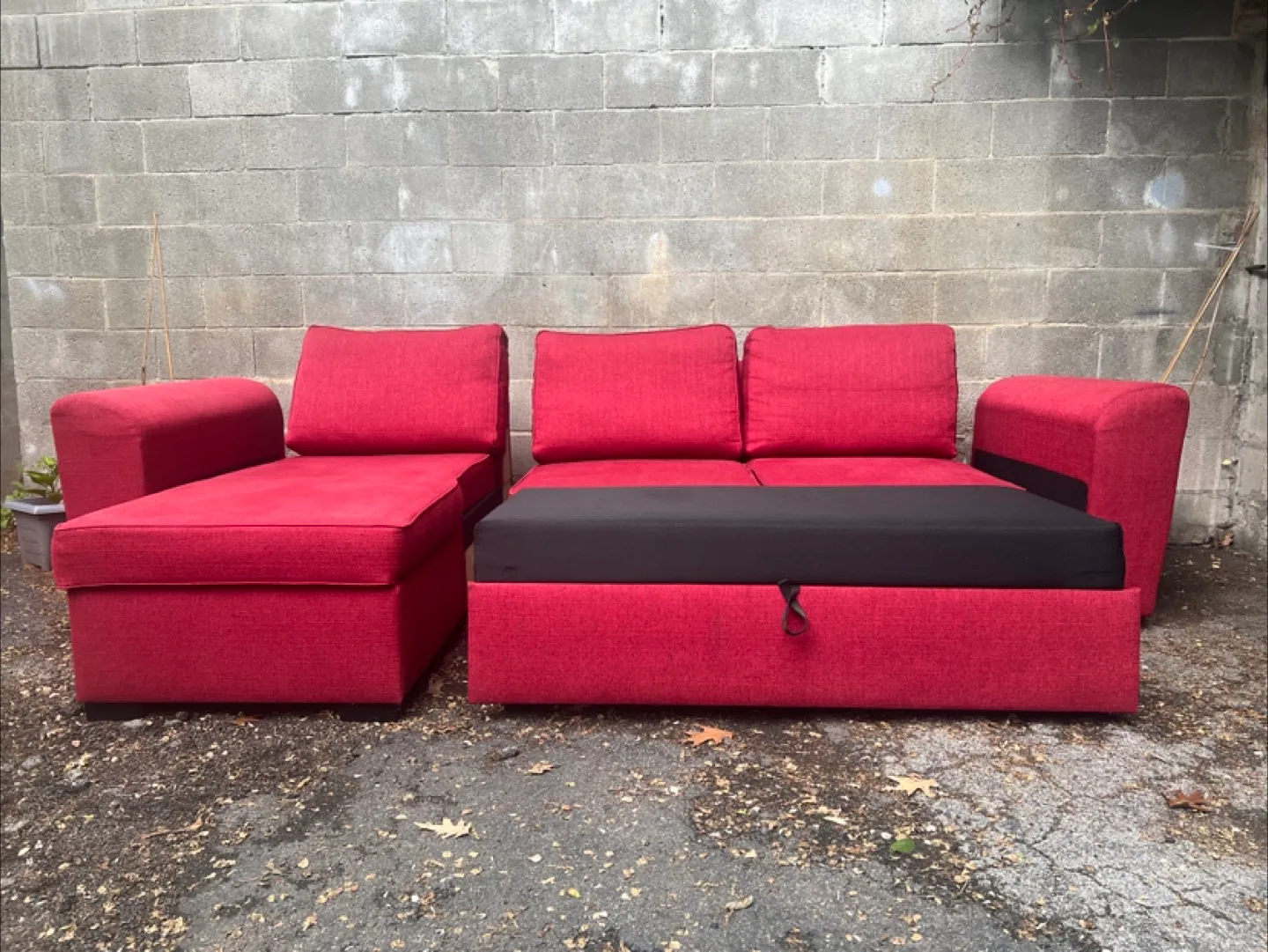 Red Sofa Bed with Storage thumbnail