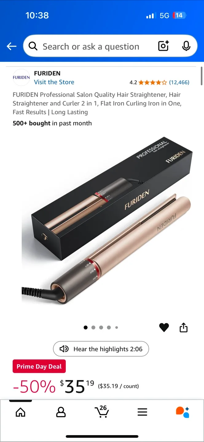 FURIDEN Professional Hair Straightener thumbnail