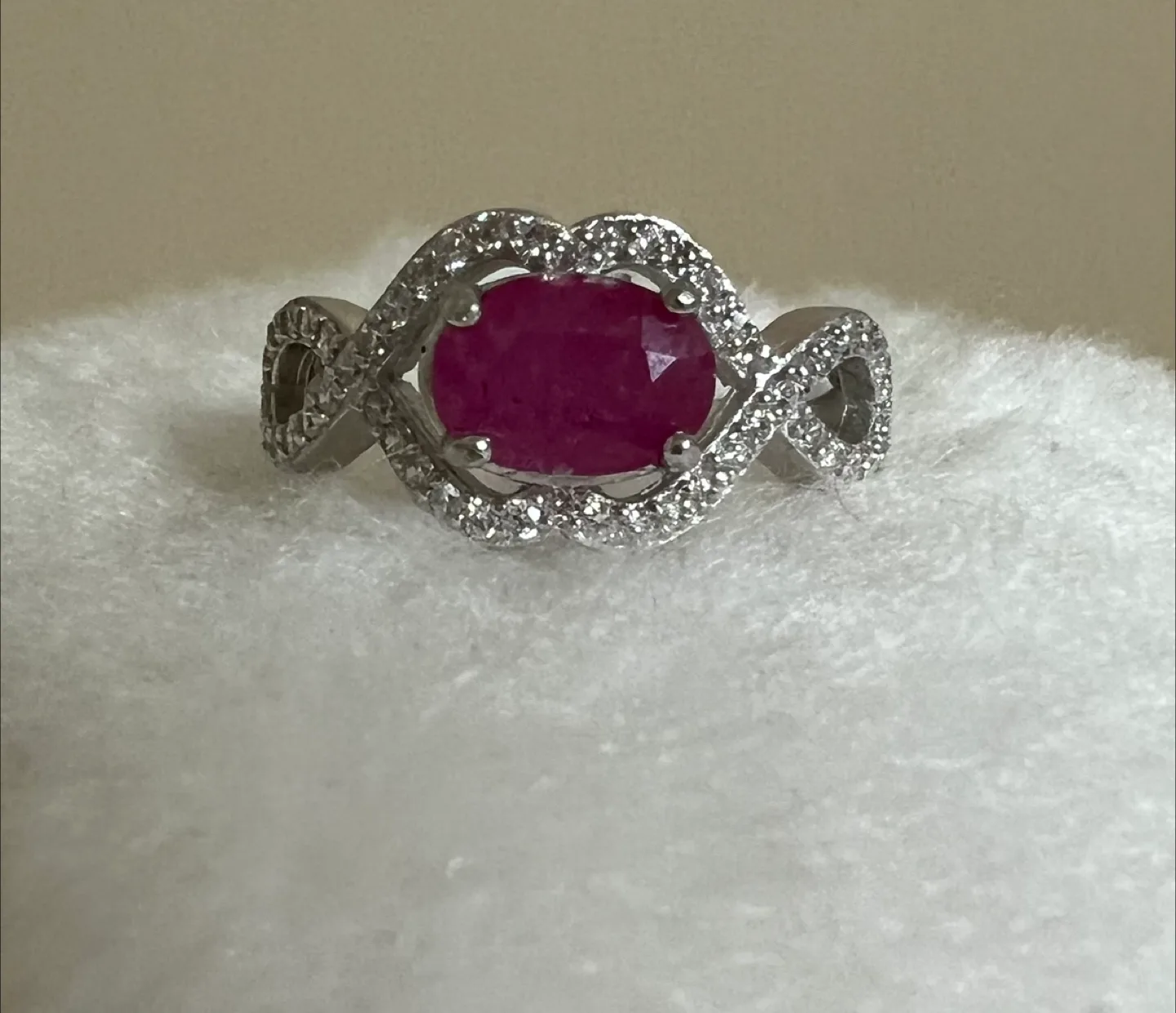 Sterling Silver Ruby Ring thumbnail