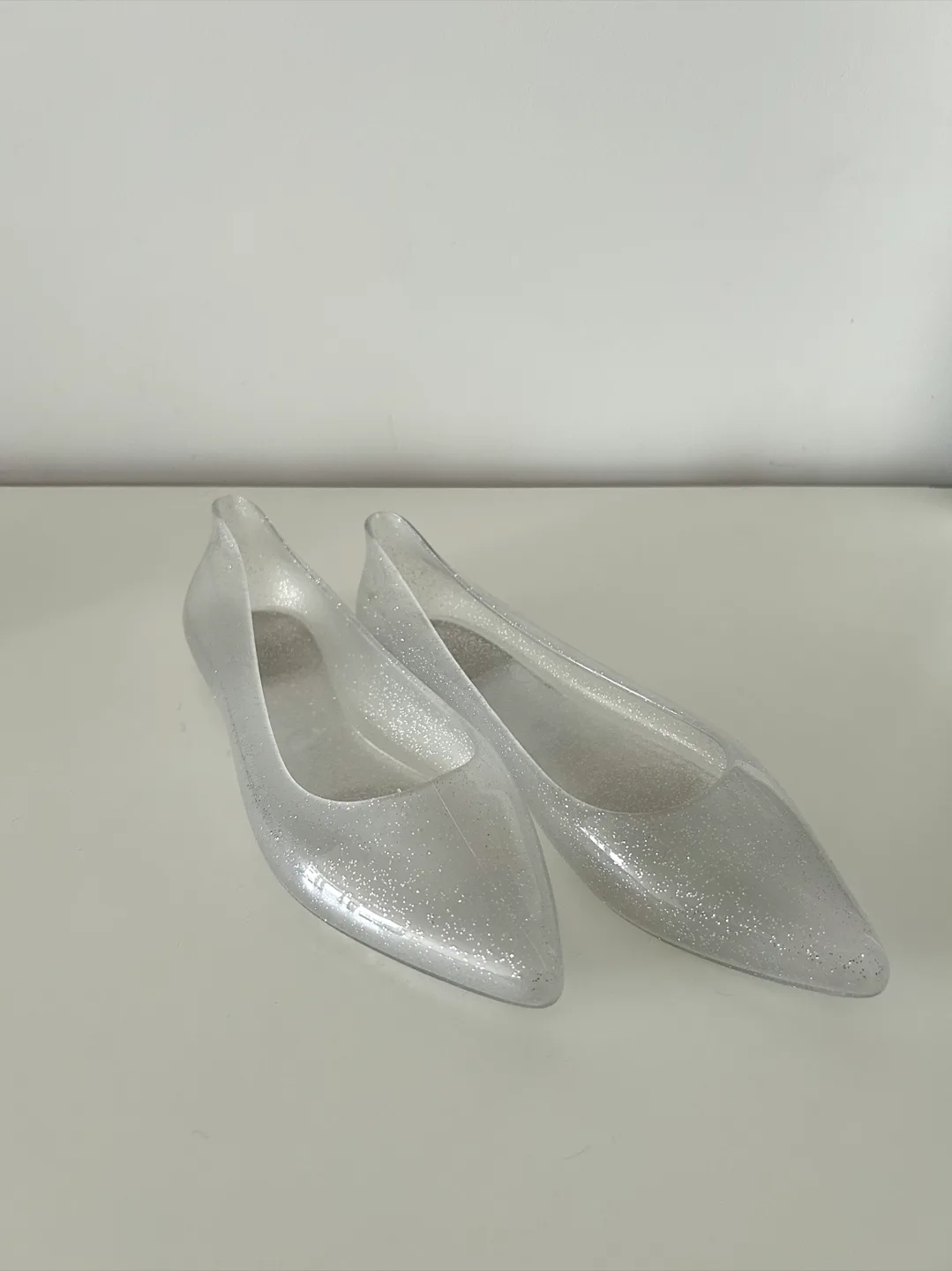 Pointy Glitter Jelly Shoes - Size 7 (38-39) thumbnail