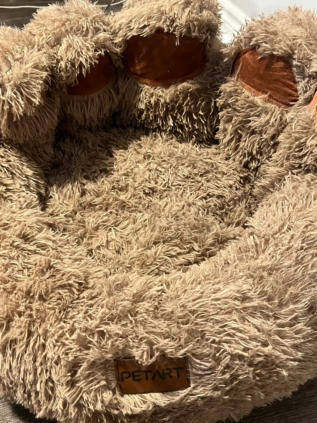 PetArt Round Plush Pet Bed - Beige thumbnail